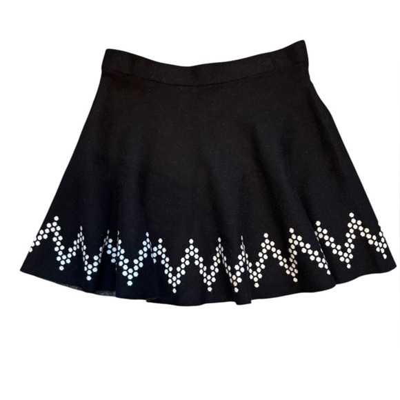 Candie's Black Flowy Mini Skirt with Diamond White Detail Size Medium - Picture 1 of 2